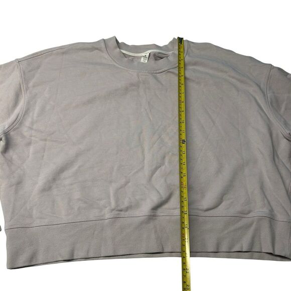 Lululemon Women’s 12 Crewneck Sweatshirt Natural Beige Oversized Cotton Crop - Picture 8 of 8